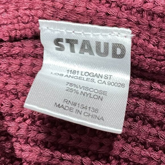 Last Chance! New Staud Benny Textured Oversized Sweater Merlot S $235 - Picture 5 of 6